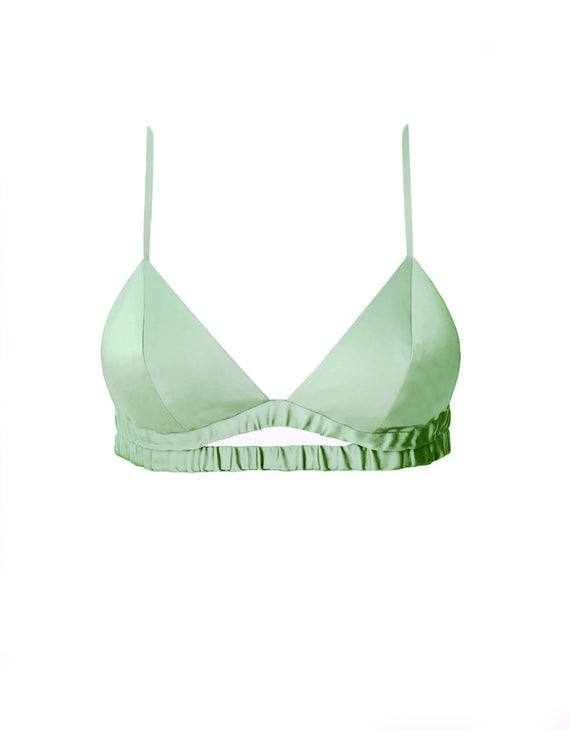 KAIA SILK-SATIN TOP BRA